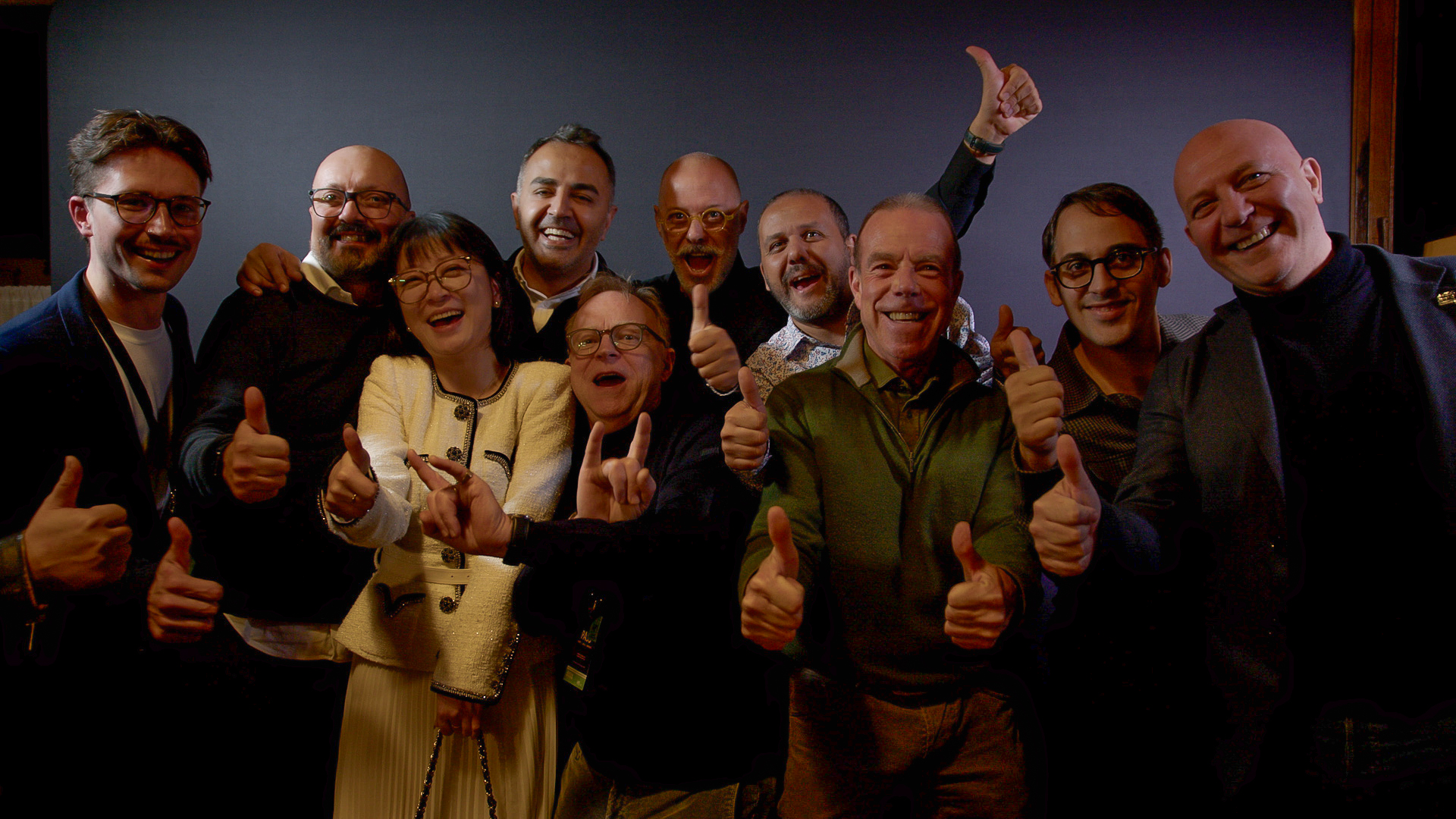Interior designers and MIA collaborators celebrating together during the 2024 AIPI gathering in Rome.