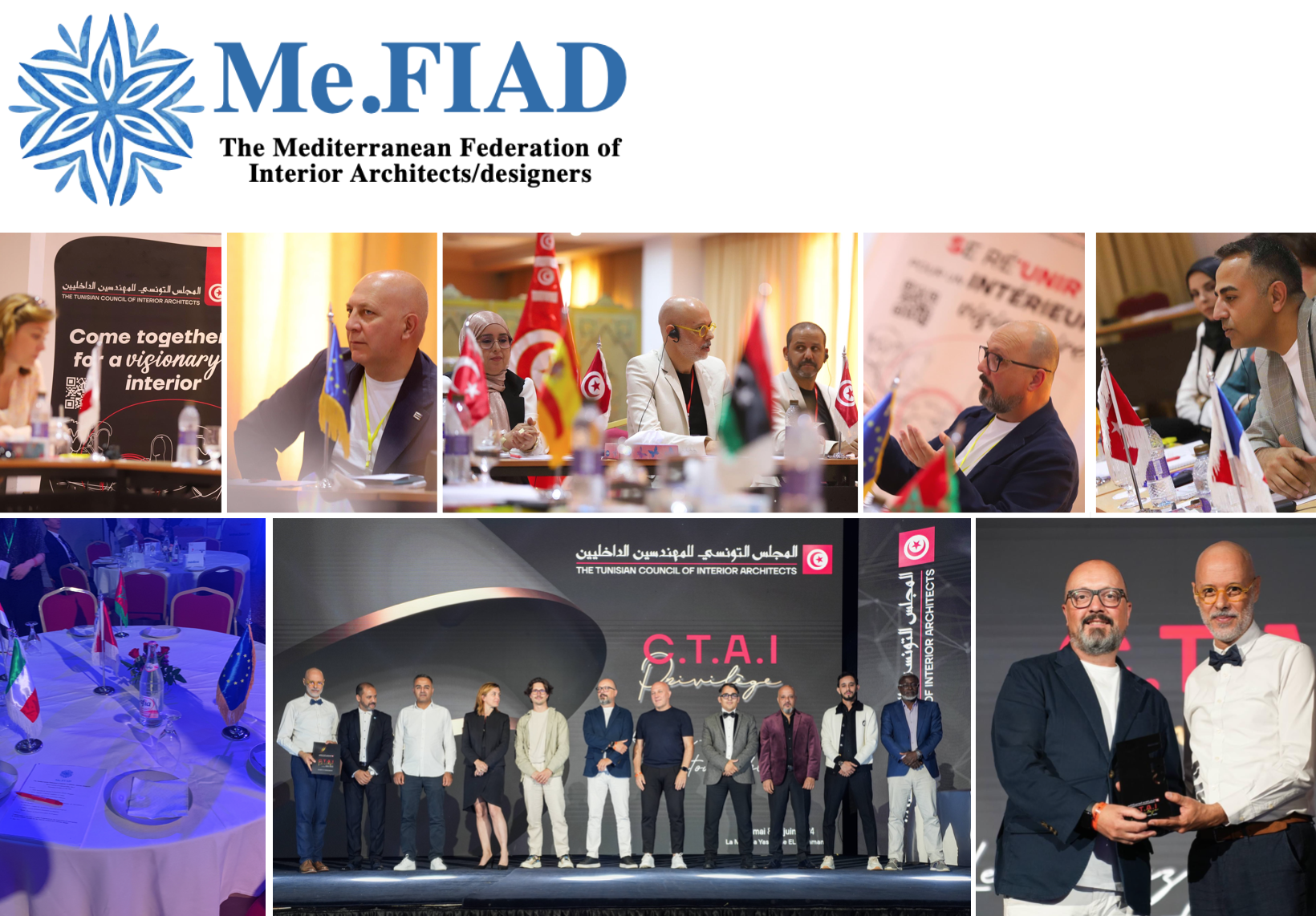 MIA founding collage showing delegates and round-table discussions in Hammamet.