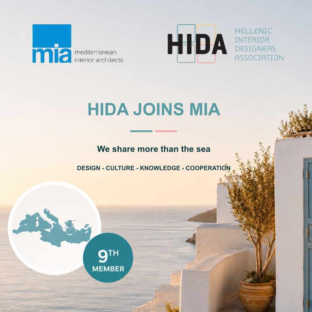 HIDA joins MIA announcement with the Mediterranean Sea and Greek island architecture.