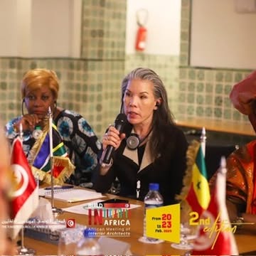 An international representative speaking during the association meeting.