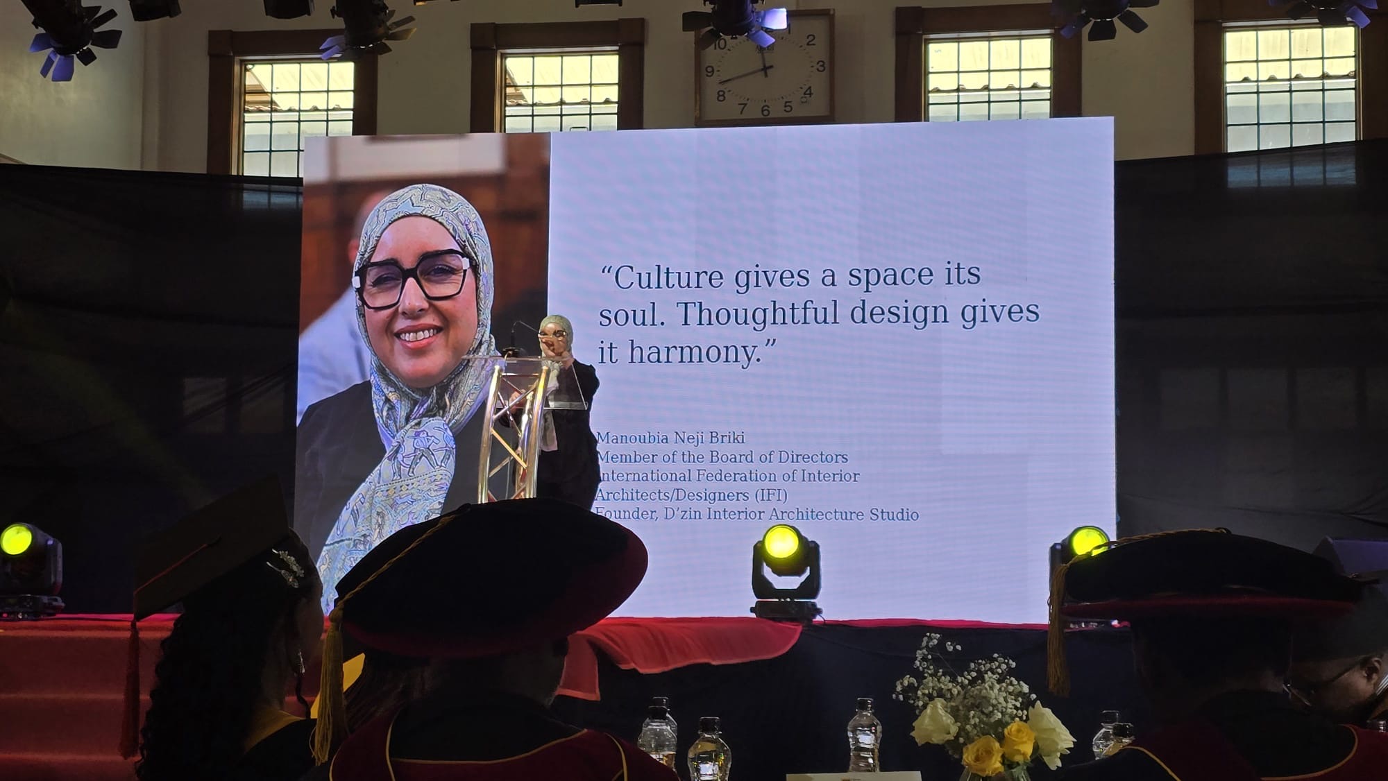Manoubia Neji Briki of Tunisia speaking during KENCID’s Nairobi interior-design symposium.