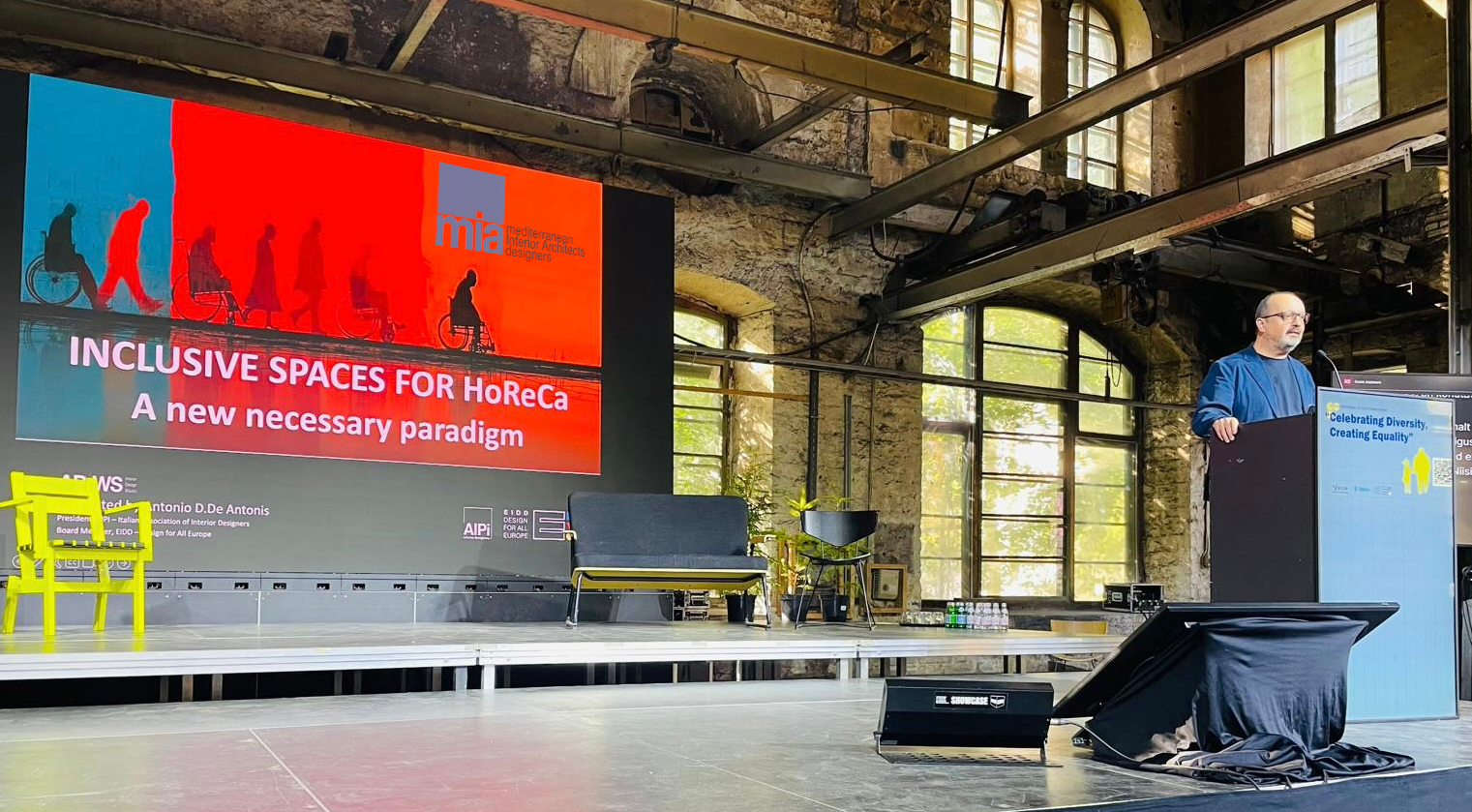Antonio De Antonis presenting Inclusive Spaces for HoReCa and MIA at the Tallinn Design Festival.